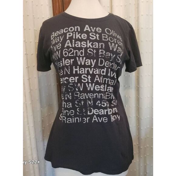 E30 Jag short-sleeved t-shirt with Seattle WA street names - Picture 1 of 6